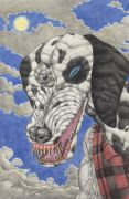 <p>Chen Sixin,<em> Werewolf (Damachi)</em>, 2023, colored pencil on paper, 76 x 49.5 cm (drawing), 77 x 50 cm (framed)</p>
